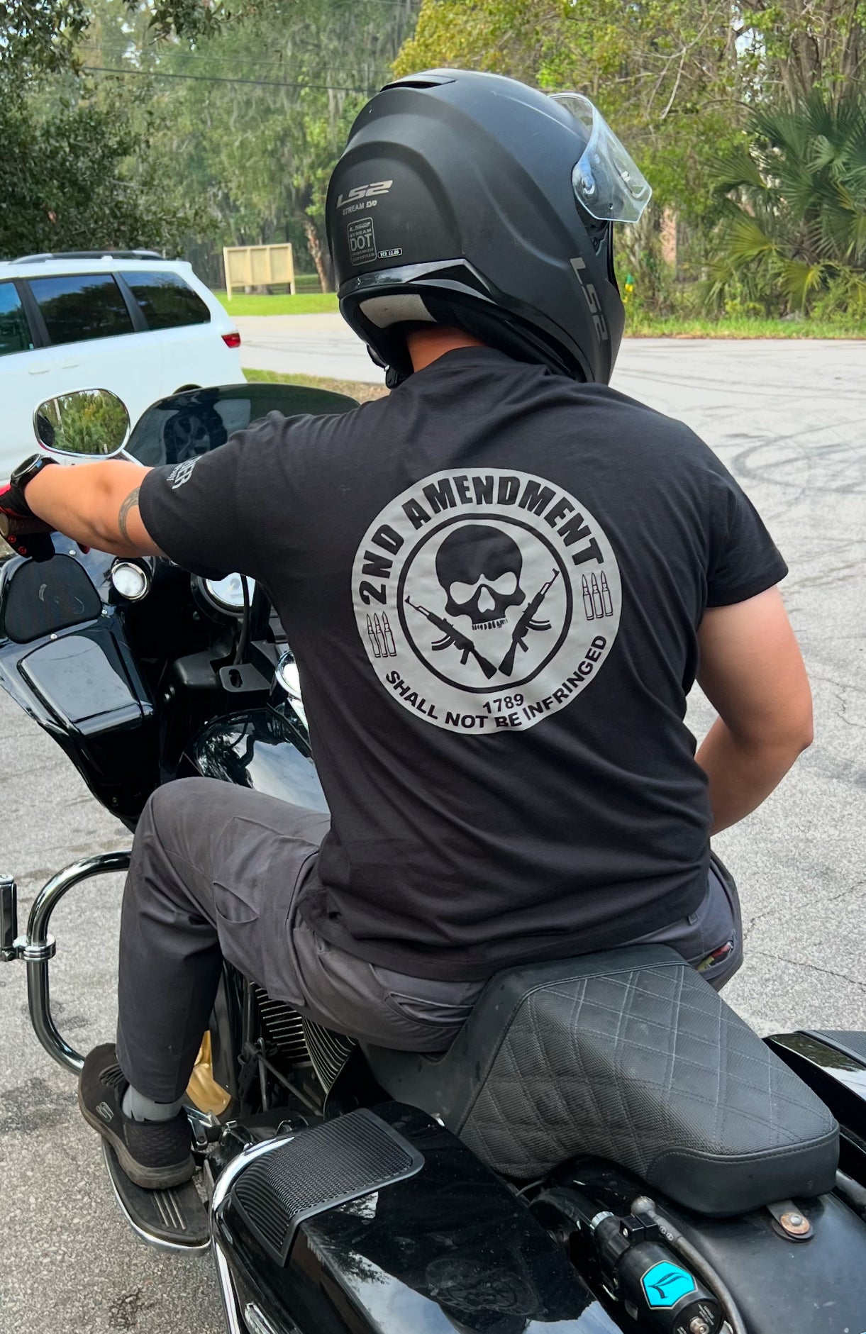 2nd Amendment - Reflective Shall Not Be Infringed Motorcycle T-Shirt