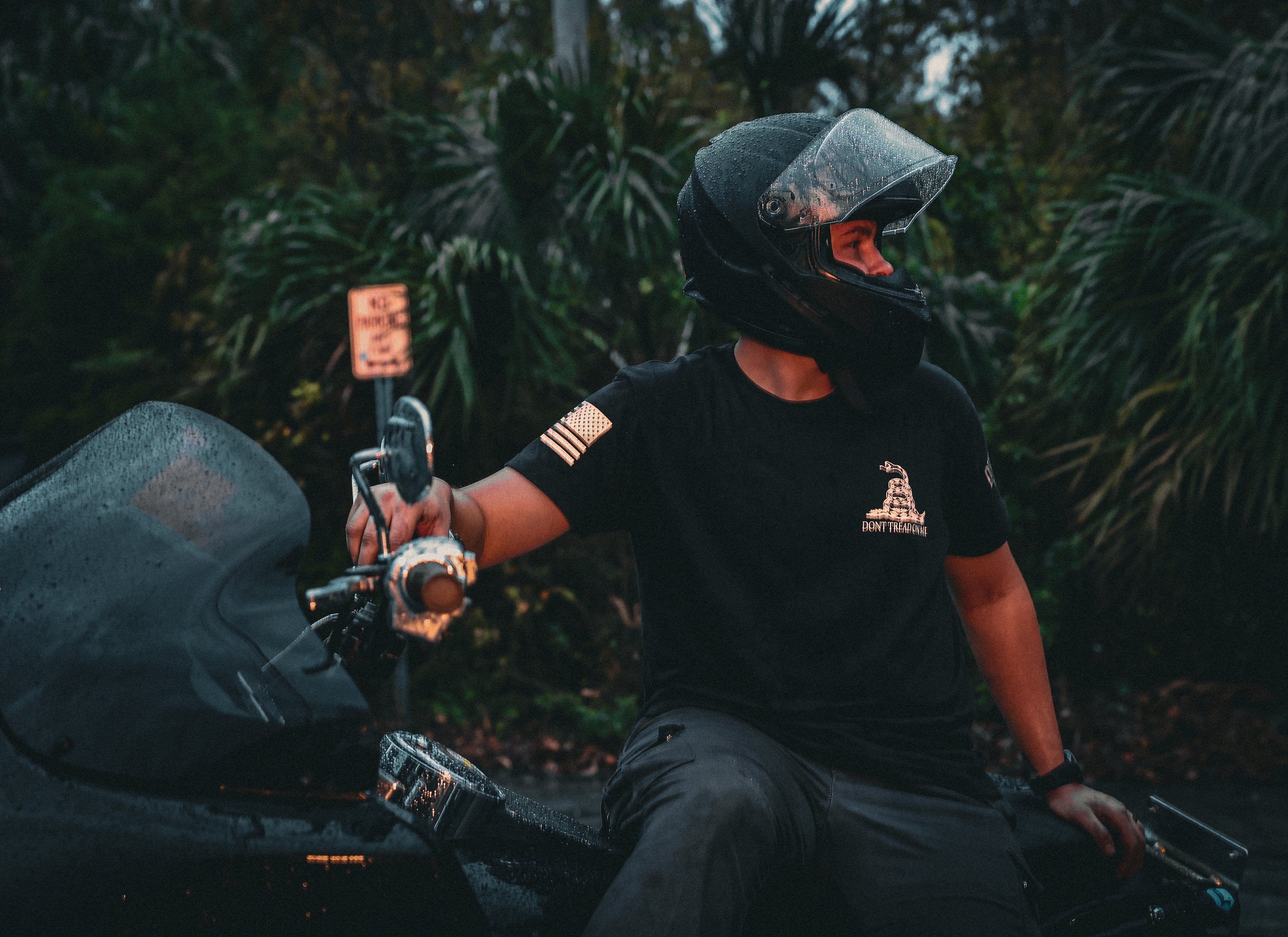 dont tread on me motorcycle helmet The Gadsden- Reflective Don't Tread On Me Motorcycle T-Shirt – Derringer Clothing Company