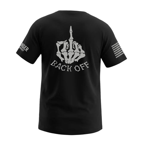 Mens Black Backoff and Finger T-Shirt