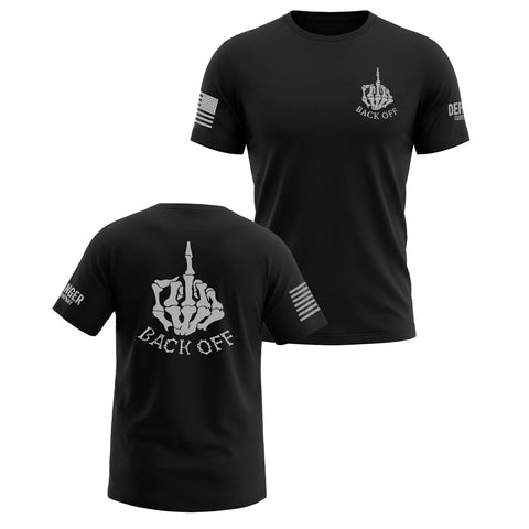 Mens Black Backoff and Finger T-Shirt