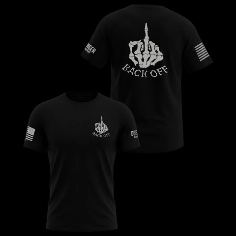 Mens Black Backoff and Finger T-Shirt