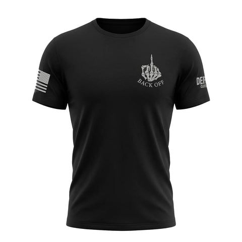Mens Black Backoff and Finger T-Shirt