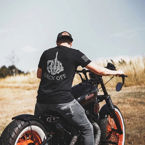 Mens Black Backoff and Finger T-Shirt