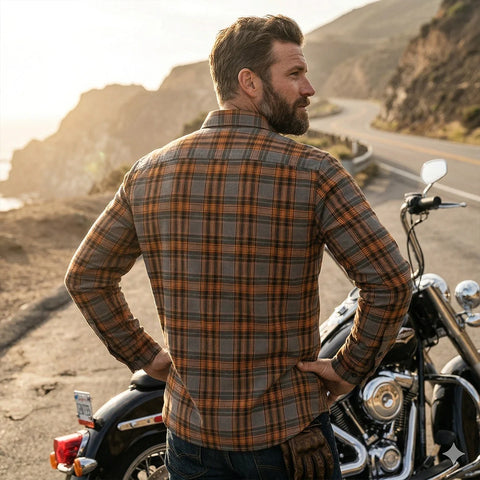 Workshop Men's Motorcycle Flannel Shirt