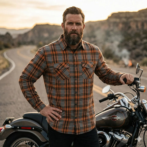 Workshop Men's Motorcycle Flannel Shirt