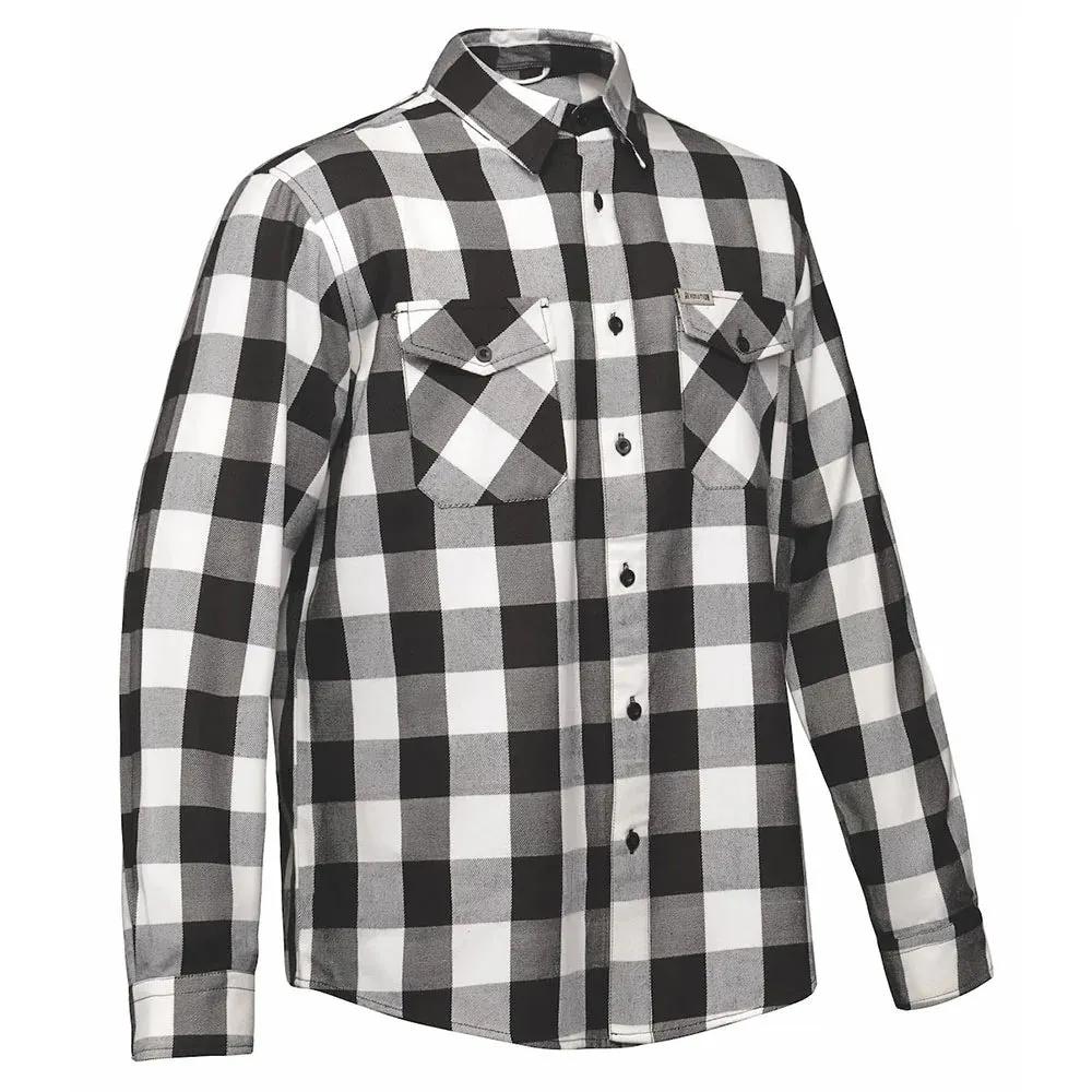 Men's Black & White Riding Flannel - Comfortable Fit
