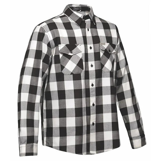 Men's Black & White Riding Flannel - Comfortable Fit