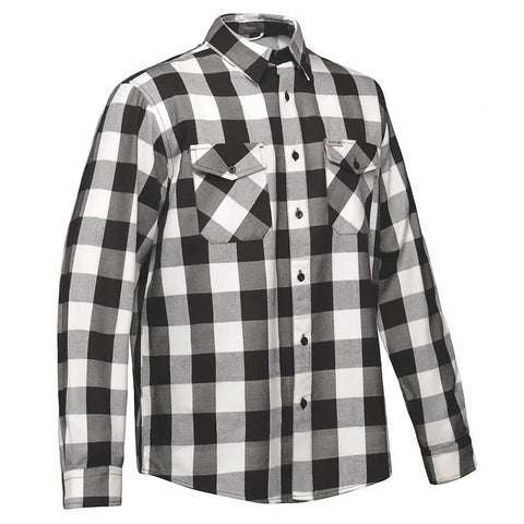 Men's Black & White Riding Flannel - Comfortable Fit