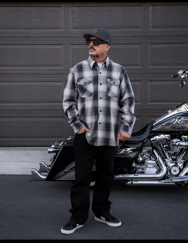 Shadow - Mens Black and Gray Flannel