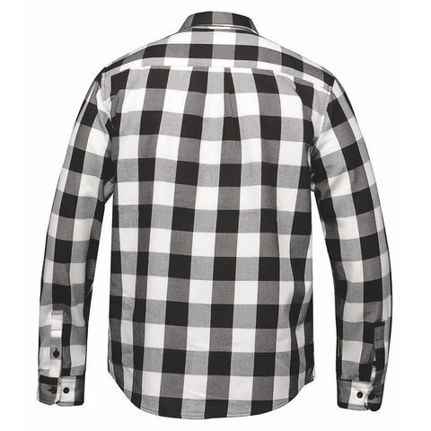 Mens Black and White Cotton Flannel Long Sleeve Shirt - TW205.14