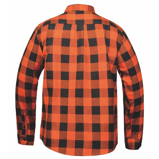 Men's Black and Orange Long Sleeve Cotton Flannel Shirt - TW205.16