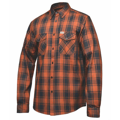Mens Black and Brown Cotton Long Sleeve Flannel Shirt - TW211.00